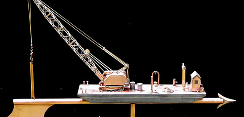 Barge With Crane Weathervane